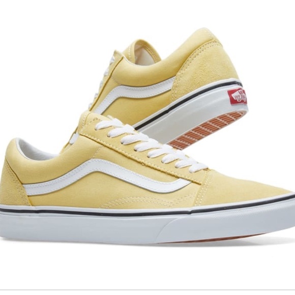 Pastel yellow slip on online vans